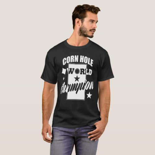 Cornhole World Champion Funny Game T_Shirt