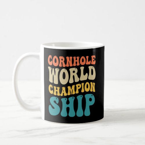 Cornhole World Championship Funny Groovy Retro Dad Coffee Mug