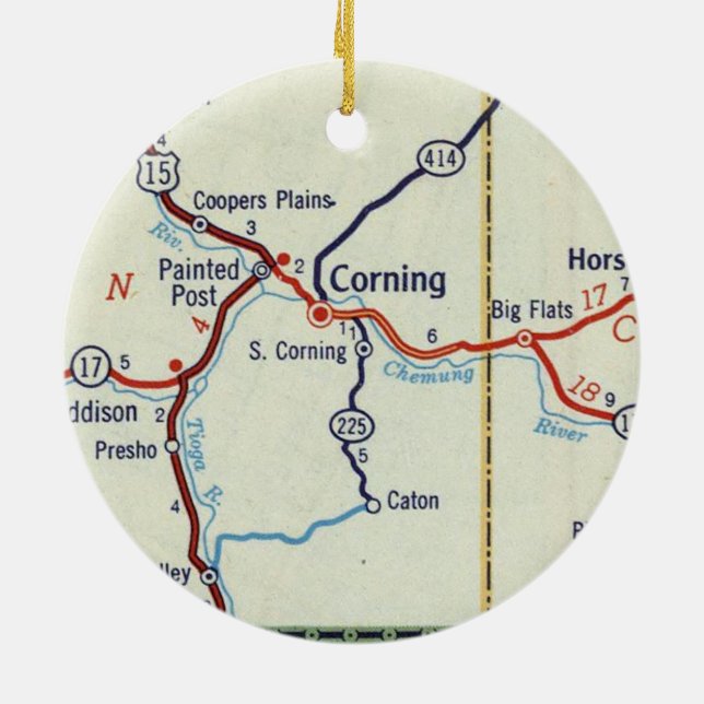 Corning NY Ceramic Ornament (Back)