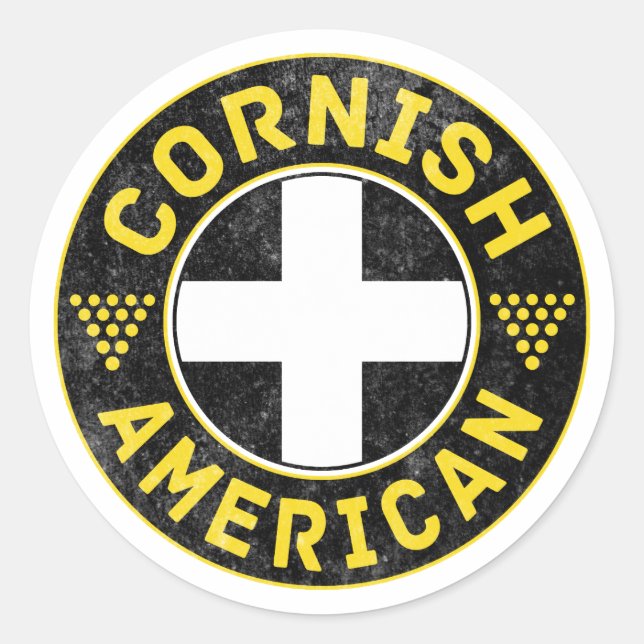 Cornish American Flag Classic Round Sticker (Front)