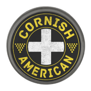 Cornish American Flag Ensign Lapel Bin Button Gunmetal Finish Lapel Pin