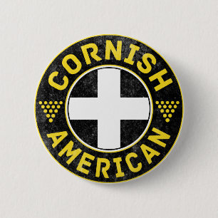 Cornish American Flag Pinback Button