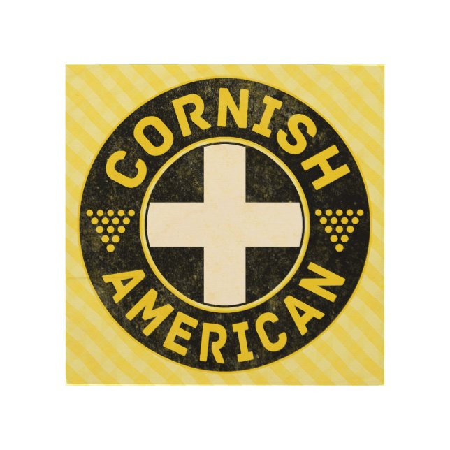 Cornish American Flag Wood Wall Decor (Front)