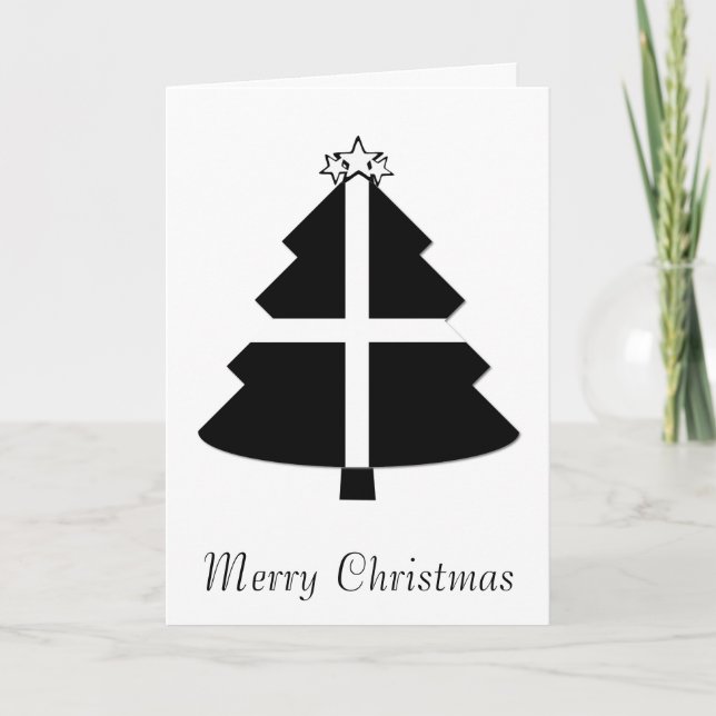 Cornish Flag Christmas Tree Holiday Card (Front)