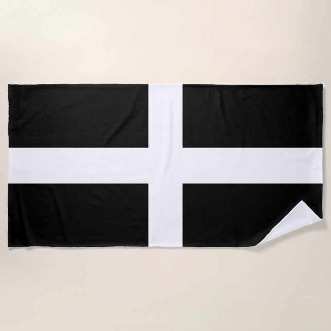 Cornish Flag (Cornwall) (County of England, UK) Beach Towel (Front)