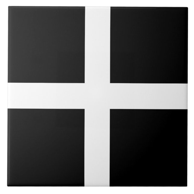 Cornish Flag (Cornwall) (County of England, UK) Ceramic Tile (Front)