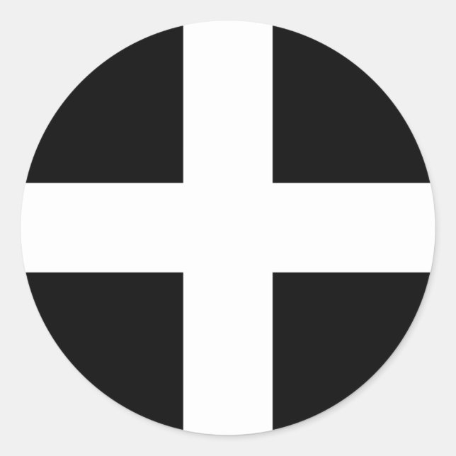 Cornish Flag (Cornwall) (County of England, UK) Classic Round Sticker (Front)