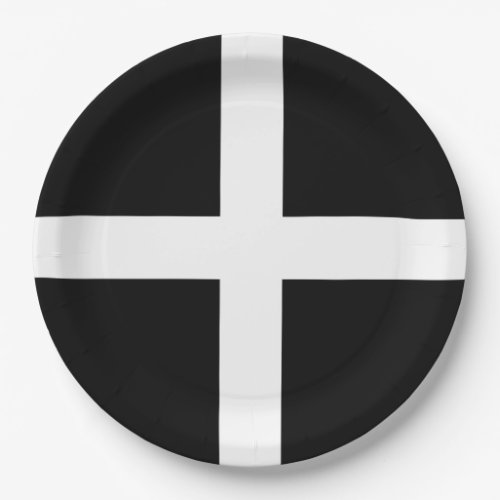 Cornish Flag Cornwall County of England UK Paper Plates