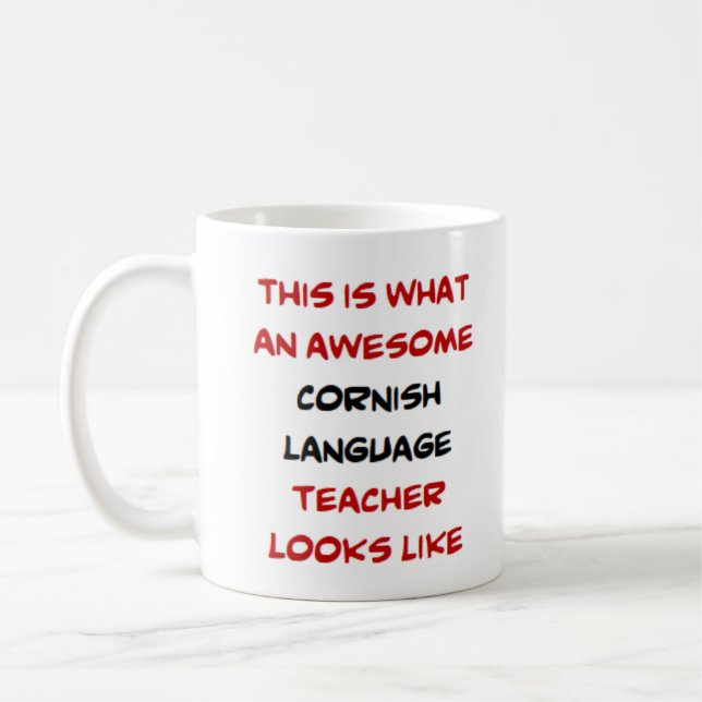 cornish language teacher, awesome coffee mug (Left)