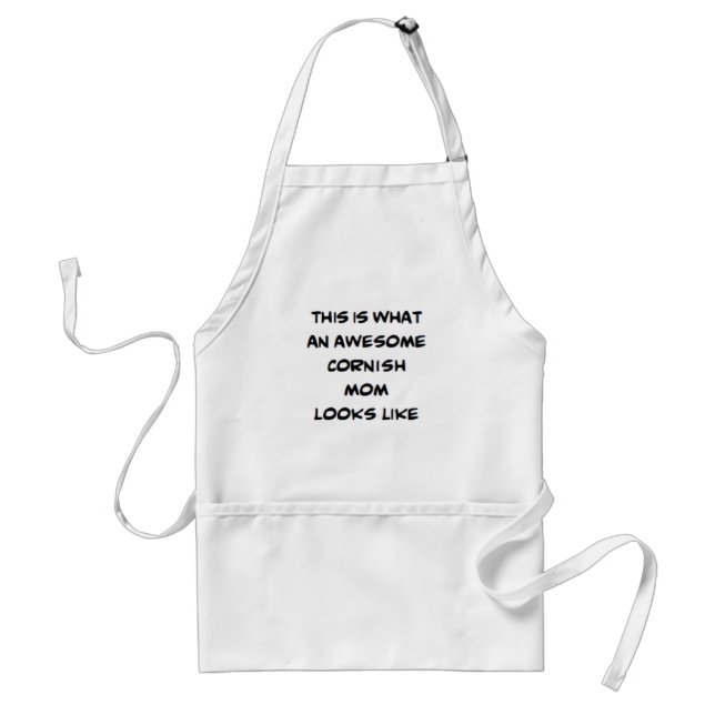cornish mom, awesome adult apron (Front)