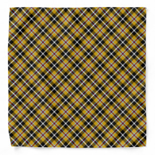 Cornish National Tartan Yellow and Black Plaid Bandana