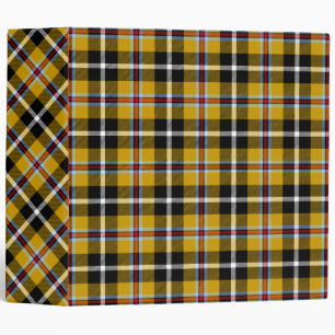 Cornish National Tartan Yellow and Black Plaid Binder