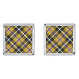 Cornish National Tartan Yellow and Black Plaid Cufflinks