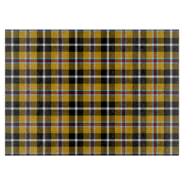 Cornish National Tartan Yellow and Black Plaid Cutting Board (Front)