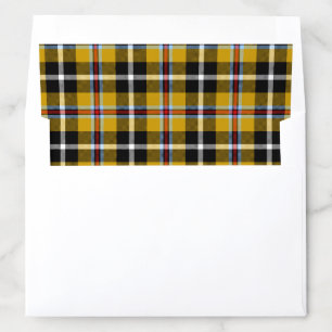 Cornish National Tartan Yellow and Black Plaid Envelope Liner
