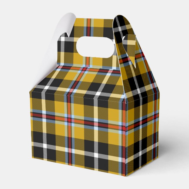 Cornish National Tartan Yellow and Black Plaid Favor Boxes (Back Side)