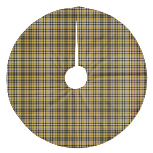 Cornish National Tartan Yellow and Black Plaid Fleece Tree Skirt