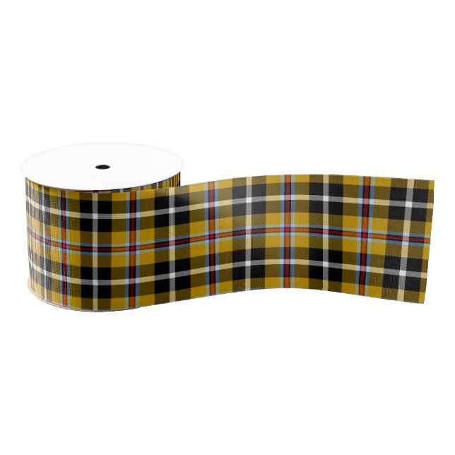 Cornish National Tartan Yellow and Black Plaid Grosgrain Ribbon (Spool)