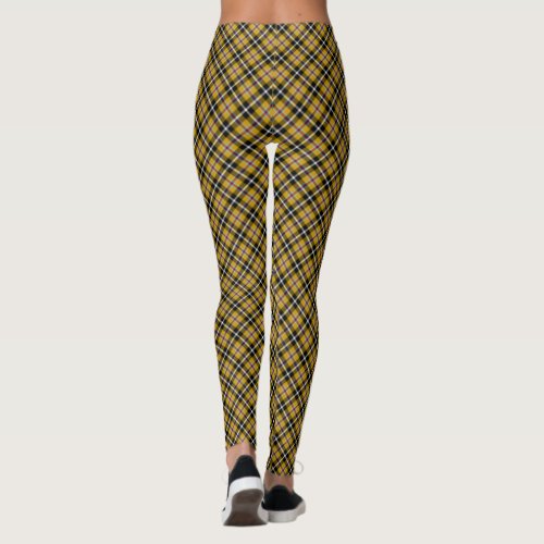 Cornish National Tartan Yellow and Black Plaid Leggings