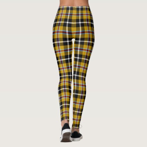 Cornish National Tartan Yellow and Black Plaid Leggings