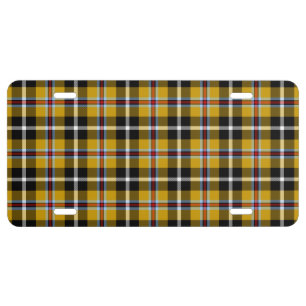 Cornish National Tartan Yellow and Black Plaid License Plate