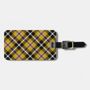 Cornish National Tartan Yellow and Black Plaid Luggage Tag