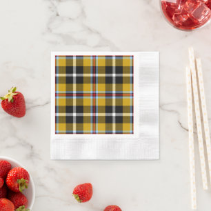 Cornish National Tartan Yellow and Black Plaid Napkins