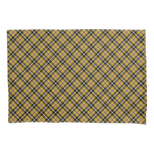 Cornish National Tartan Yellow and Black Plaid Pillow Case