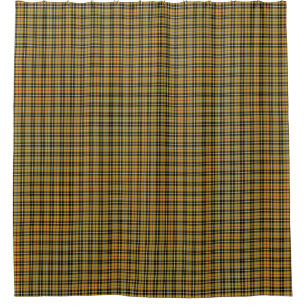 Cornish National Tartan Yellow and Black Plaid Shower Curtain