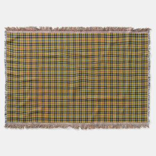 Cornish National Tartan Yellow and Black Plaid Throw Blanket