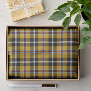 Cornish National Tartan Yellow and Black Plaid Tissue Paper