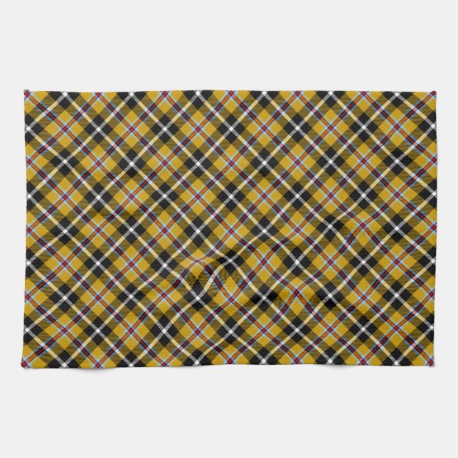 Cornish National Tartan Yellow and Black Plaid Towel (Horizontal)