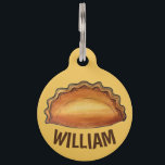 Cornish Pasty UK British Meat Pie Savoury Pastry Pet ID Tag<br><div class="desc">Design features an original marker illustration of a British pasty, a savoury meat pie originating from Cornwall, England and traditionally filled with turnips, potatoes, beef, and onions. A popular pastry for snack time throughout the United Kingdom. This Cornish pasty foodie design is also available on other products. Lots of additional...</div>