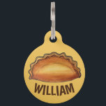 Cornish Pasty UK British Meat Pie Savoury Pastry Pet ID Tag<br><div class="desc">Design features an original marker illustration of a British pasty, a savoury meat pie originating from Cornwall, England and traditionally filled with turnips, potatoes, beef, and onions. A popular pastry for snack time throughout the United Kingdom. This Cornish pasty foodie design is also available on other products. Lots of additional...</div>