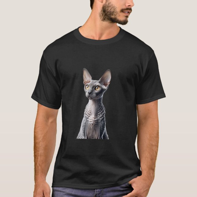 Cornish Rex Cat Breed Tee - Unique And Elegant Fel (Front)