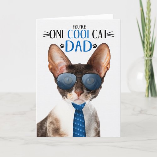 Cornish Rex Cat Fathers Day One Cool Cat Holiday Card