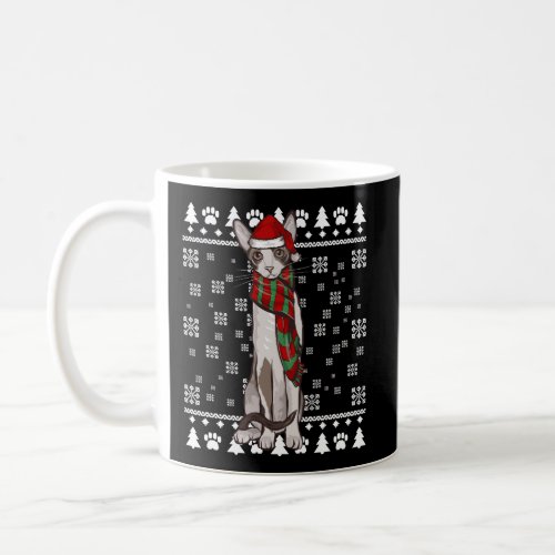 Cornish Rex Cat Santa Hat Xmas Ugly Christmas Coffee Mug