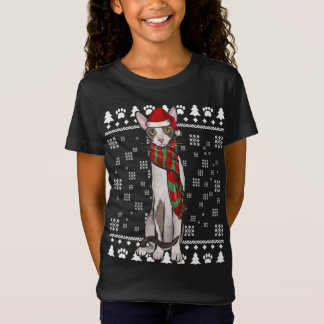 Cornish Rex Cat Santa Hat Xmas Ugly Christmas T-Shirt