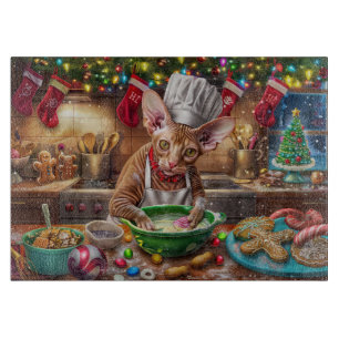 Cornish Rex Holiday Baking: Festive Christmas Cutting Board