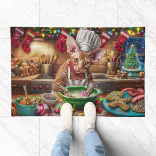 Cornish Rex Holiday Baking: Festive Christmas Doormat