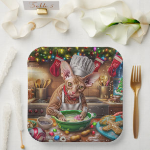 Cornish Rex Holiday Baking: Festive Christmas Paper Plates