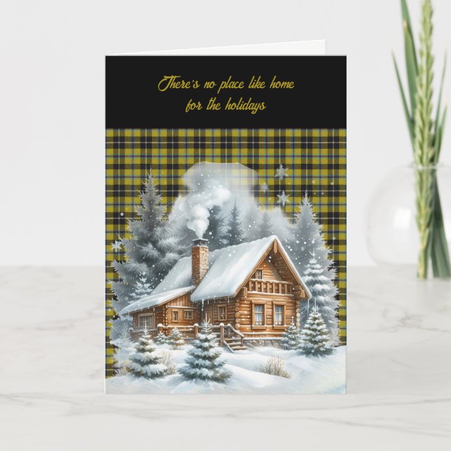 Cornish Scottish Clan Tartan Christmas Holiday Card (Front)
