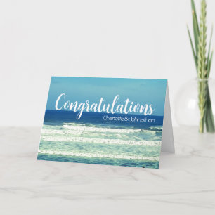 Cornish sea engagement congratulations  holiday card