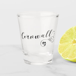 Cornish St Piran’s Flag in Heart, Cornwall Shot Glass