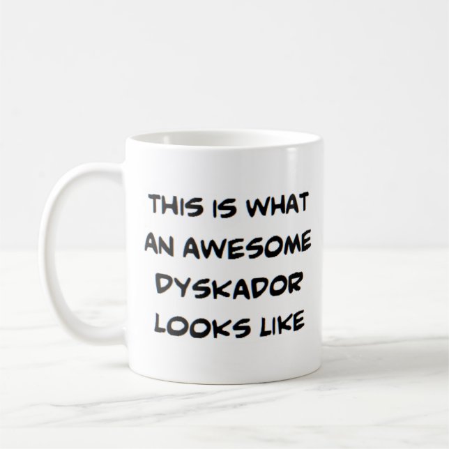 cornish teacher dyskador, awesome coffee mug (Left)