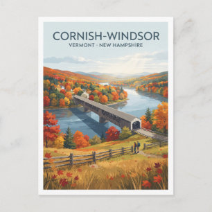Cornish-Windsor Covered Bridge Vermont Travel Postcard