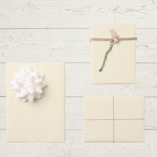 Cornsilk Solid Color Wrapping Paper Sheets