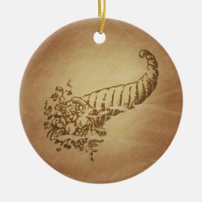 Cornucopia Abundance Roman Ceramic Ornament (Front)