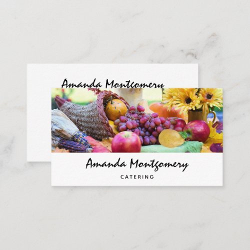 Cornucopia Autumn Harvest Chefs Table Business Card