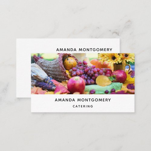 Cornucopia Autumn Harvest Chefs Table Business Card